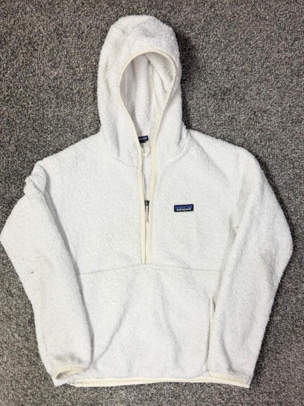 Patagonia Cream Sherpa Half-Zip Hoodie